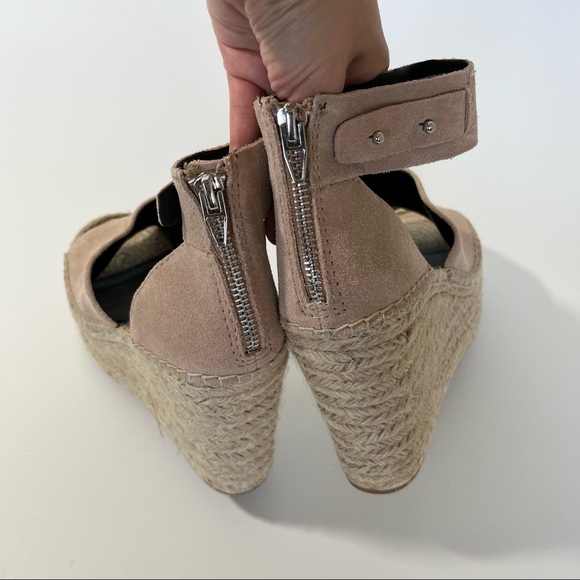 NEW Dolce Vita Suede Espadrille Wedges Taupe Grey 8.5 - Picture 8 of 16